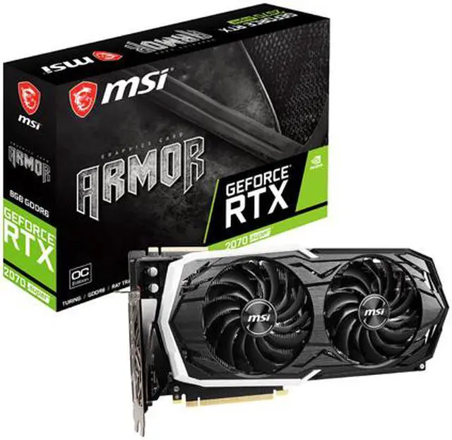 Alt view image 8 of 8 - MSI GeForce RTX 2070 SUPER 8GB GDDR6 PCI Express 3.0 x16 SLI Support Graphics Card RTX 2070 Super Armor OC