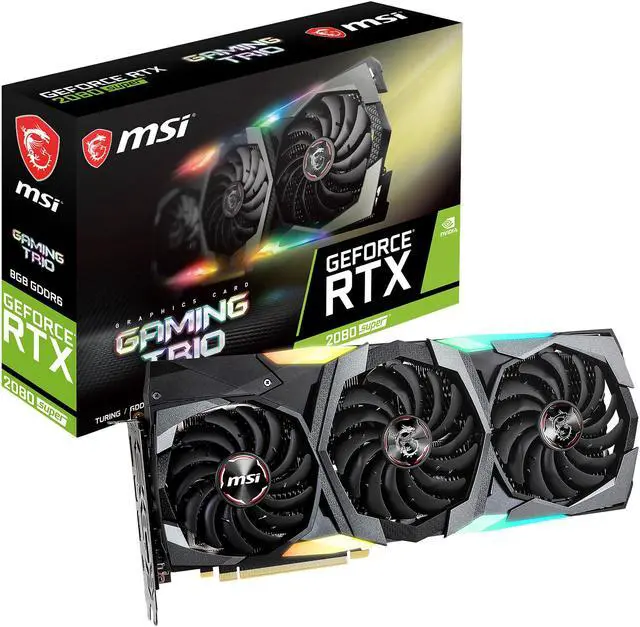 Alt view image 9 of 9 - MSI GeForce RTX 2080 SUPER 8GB GDDR6 PCI Express 3.0 x16 SLI Support Graphics Card RTX 2080 Super Gaming TRIO