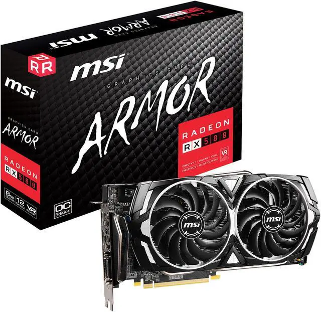 Alt view image 8 of 9 - MSI Radeon RX 580 8GB GDDR5 PCI Express x16 CrossFireX Support Graphics Card RX 580 ARMOR X
