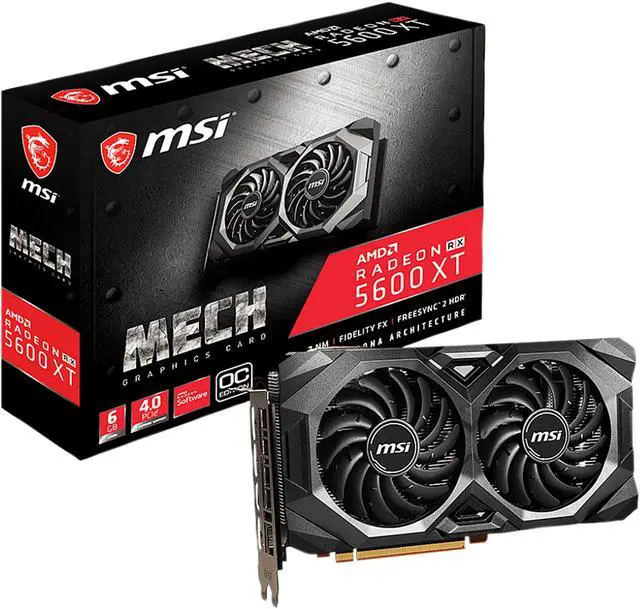 Alt view image 7 of 7 - MSI Radeon RX 5600 XT 6GB GDDR6 PCI Express 4.0 Graphics Card RX 5600 XT MECH OC