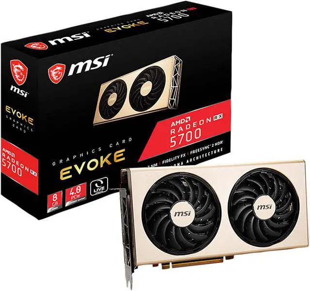 Alt view image 5 of 5 - MSI Radeon RX 5700 8GB GDDR6 PCI Express 4.0 CrossFireX Support Graphics Card RX 5700 EVOKE