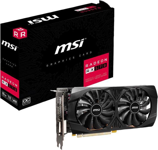 Alt view image 7 of 7 - MSI Radeon RX 570 8GB GDDR5 PCI Express x16 (Uses x8) ATX Graphics Card RX 570 8GT OC