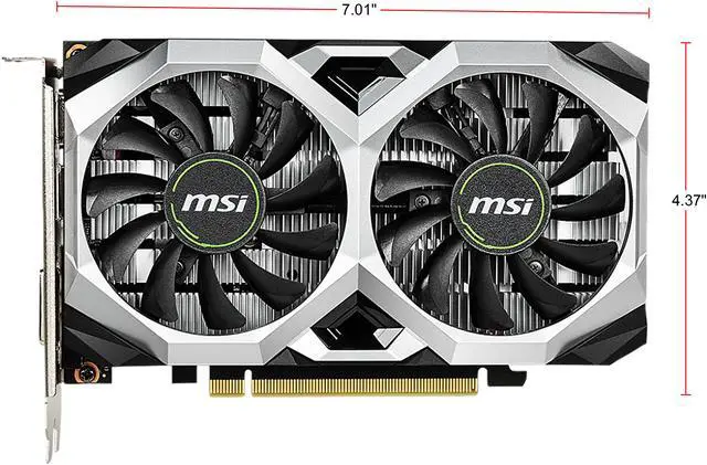 Alt view image 2 of 6 - MSI Ventus GeForce GTX 1650 4GB GDDR6 PCI Express 3.0 x16 Graphics Card GTX 1650 D6 Ventus XS OC
