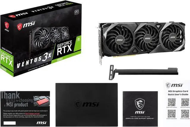 Alt view image 13 of 14 - MSI Ventus GeForce RTX 3080 10GB GDDR6X PCI Express 4.0 Graphics Card RTX 3080 VENTUS 3X 10G OC