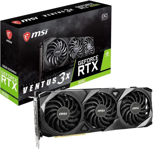 Alt view image 14 of 14 - MSI Ventus GeForce RTX 3080 10GB GDDR6X PCI Express 4.0 Graphics Card RTX 3080 VENTUS 3X 10G OC