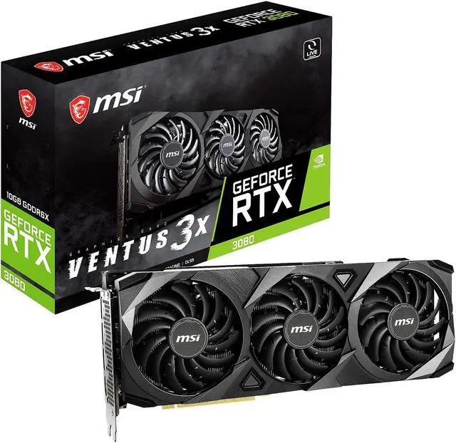 Alt view image 13 of 13 - MSI Ventus GeForce RTX 3080 10GB GDDR6X PCI Express 4.0 Graphics Card RTX 3080 VENTUS 3X 10G