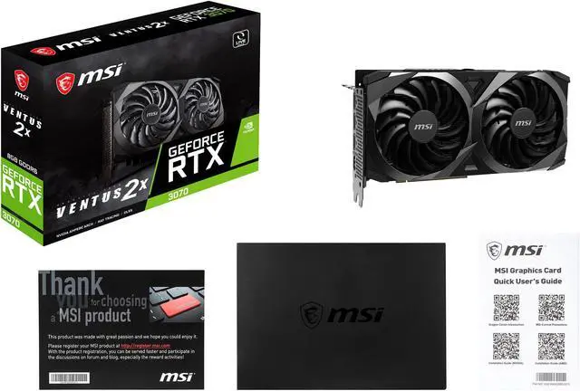 Alt view image 15 of 15 - MSI Ventus GeForce RTX 3070 8GB GDDR6 PCI Express 4.0 Graphics Card RTX 3070 VENTUS 2X