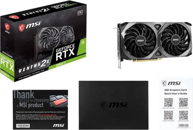Alt view image 10 of 11 - MSI Ventus GeForce RTX 3060 Ti 8GB GDDR6 PCI Express 4.0 Graphics Card RTX 3060 Ti VENTUS 2X OC