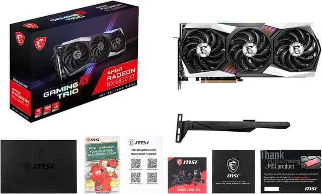 Alt view image 7 of 7 - MSI Gaming Radeon RX 6800 XT 16GB GDDR6 PCI Express 4.0 CrossFireX Support Graphics Card RX 6800 XT GAMING X TRIO 16G