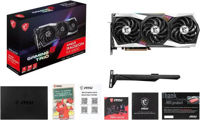 Alt view image 9 of 10 - MSI Gaming Radeon RX 6800 16GB GDDR6 PCI Express 4.0 CrossFireX Support Graphics Card RX 6800 GAMING X TRIO 16G