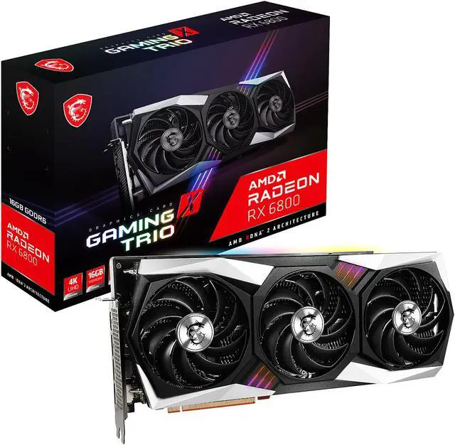 Alt view image 10 of 10 - MSI Gaming Radeon RX 6800 16GB GDDR6 PCI Express 4.0 CrossFireX Support Graphics Card RX 6800 GAMING X TRIO 16G