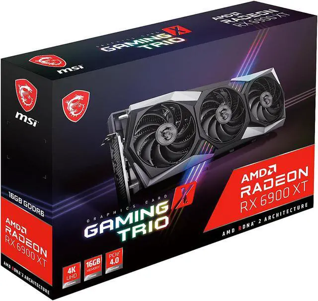 Alt view image 11 of 11 - MSI Gaming Radeon RX 6900 XT 16GB GDDR6 PCI Express 4.0 Graphics Card RX 6900 XT Gaming X Trio 16G
