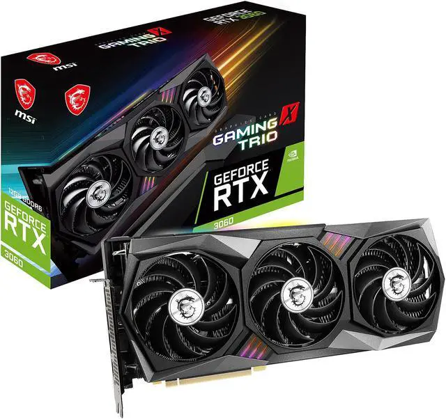 Alt view image 11 of 11 - MSI Gaming GeForce RTX 3060 12GB GDDR6 PCI Express 4.0 Graphics Card RTX 3060 Gaming X Trio 12G