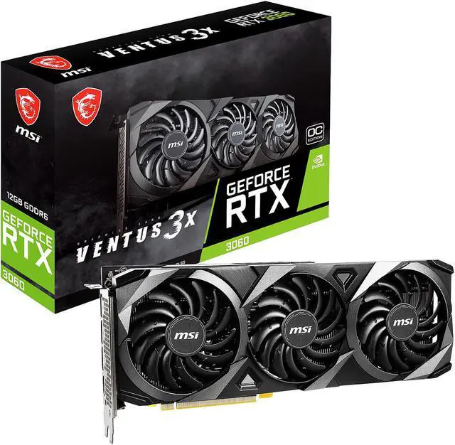 Alt view image 12 of 12 - MSI Ventus GeForce RTX 3060 12GB GDDR6 PCI Express 4.0 Graphics Card RTX 3060 Ventus 3X 12G OC