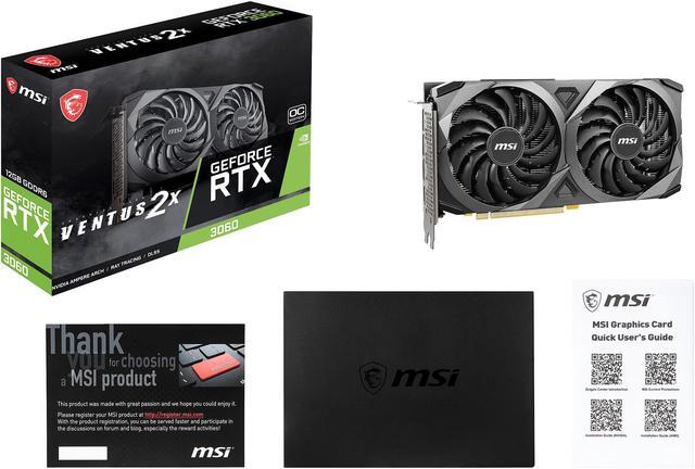 Alt view image 11 of 12 - MSI Ventus GeForce RTX 3060 12GB GDDR6 PCI Express 4.0 Graphics Card RTX 3060 Ventus 2X 12G OC