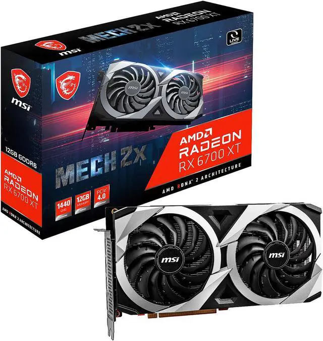 Alt view image 15 of 15 - MSI Mech Radeon RX 6700 XT 12GB GDDR6 PCI Express 4.0 Graphics Card RX 6700 XT MECH 2X 12G