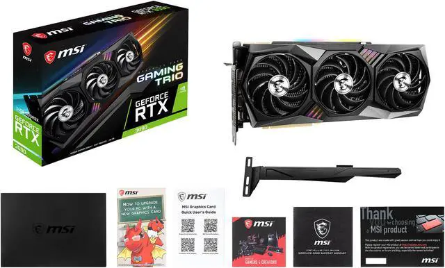 Alt view image 11 of 12 - MSI Gaming GeForce RTX 3090 24GB GDDR6X PCI Express 4.0 ATX Graphics Card RTX 3090 GAMING TRIO 24G