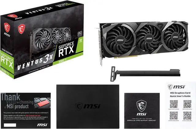 Alt view image 14 of 15 - MSI Ventus GeForce RTX 3080 Ti 12GB GDDR6X PCI Express 4.0 ATX Graphics Card RTX 3080 Ti Ventus 3X 12G OC