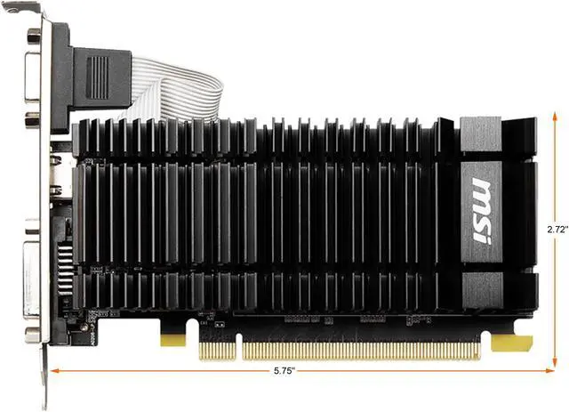 Alt view image 2 of 6 - MSI GeForce GT 730 2GB DDR3 PCI Express 2.0 Low Profile Graphics Card N730K-2GD3H/LPV1