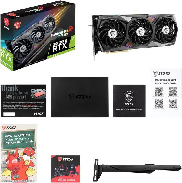 Alt view image 12 of 13 - MSI Gaming GeForce RTX 3070 8GB GDDR6 PCI Express 4.0 Graphics Card 3070 GAMING Z TRIO 8G LHR