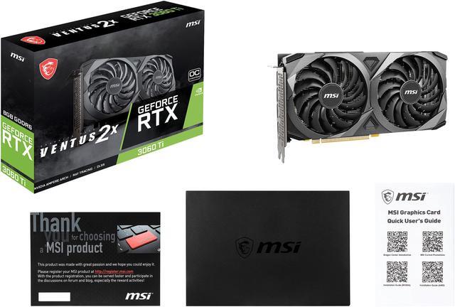 Alt view image 14 of 15 - MSI Ventus GeForce RTX 3060 Ti 8GB GDDR6 PCI Express 4.0 Graphics Card RTX 3060 Ti VENTUS 2X 8G OCV1 LHR