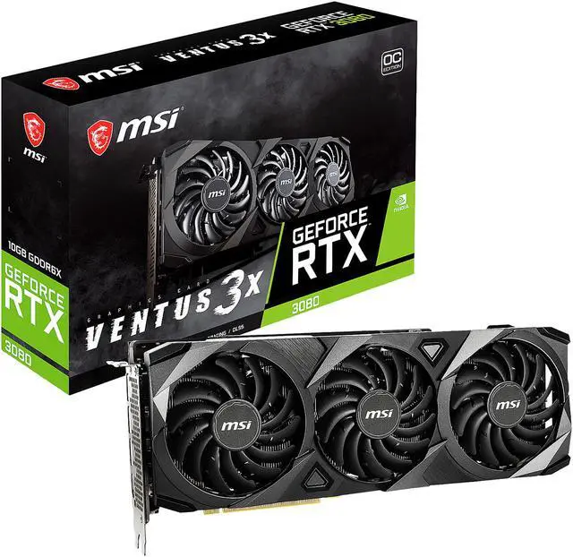 Alt view image 8 of 8 - MSI Ventus GeForce RTX 3080 10GB GDDR6X PCI Express 4.0 Graphics Card RTX 3080 VENTUS 3X 10G OC LHR