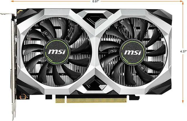 Alt view image 2 of 7 - MSI Ventus GeForce GTX 1650 4GB GDDR5 PCI Express 3.0 x16 Graphics Card GTX 1650 VENTUS XS 4G
