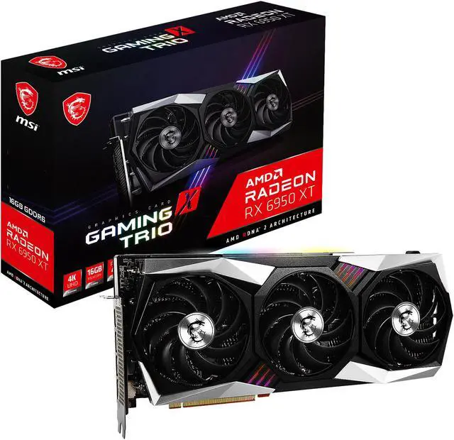 Alt view image 10 of 10 - MSI Gaming Radeon RX 6950 XT 16GB GDDR6 PCI Express 4.0 Graphics Card RX 6950 XT GAMING X TRIO 16G