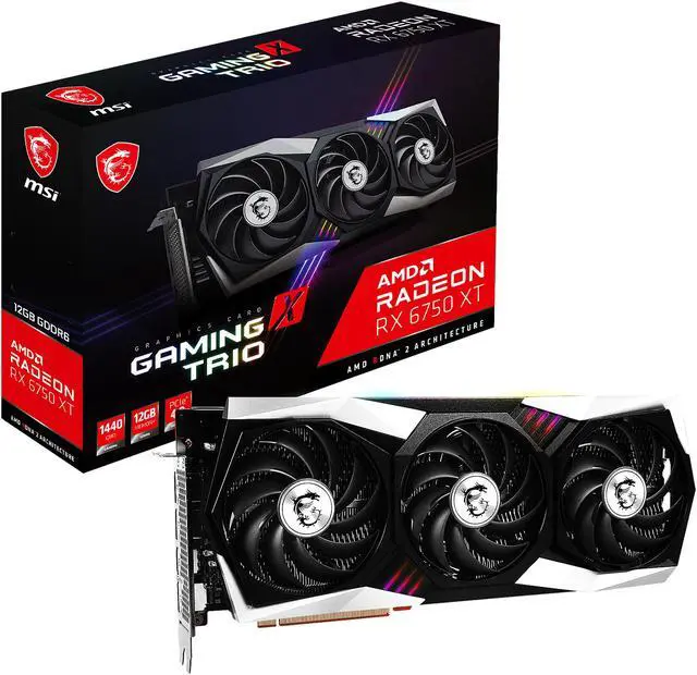 Alt view image 11 of 11 - MSI Gaming Radeon RX 6750 XT 12GB GDDR6 PCI Express 4.0 Graphics Card RX 6750 XT GAMING X TRIO 12G