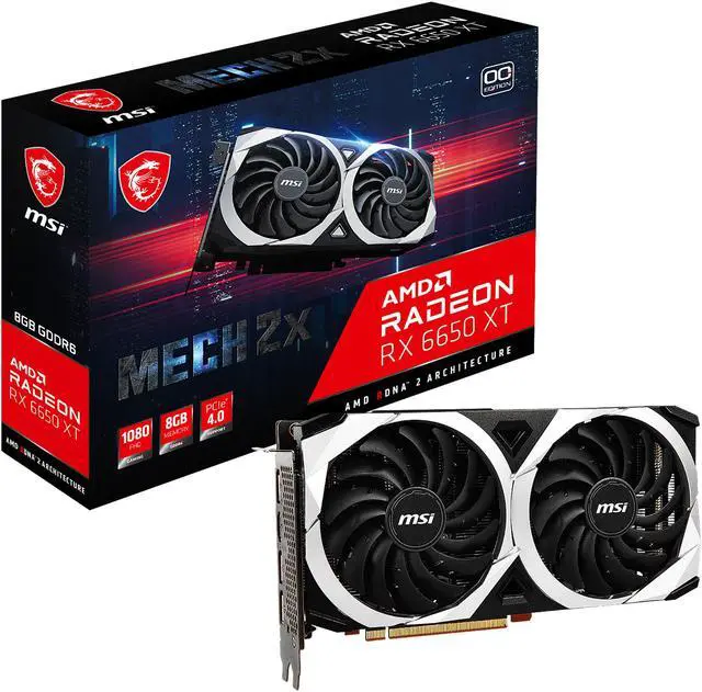 Alt view image 10 of 10 - MSI Mech Radeon RX 6650 XT 8GB GDDR6 PCI Express 4.0 Graphics Card RX 6650 XT MECH 2X 8G OC
