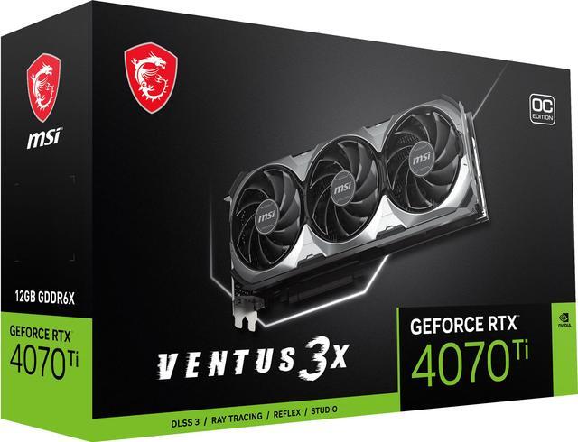 Alt view image 12 of 12 - MSI Ventus GeForce RTX 4070 Ti 12GB GDDR6X PCI Express 4.0 Graphics Card RTX 4070 Ti VENTUS 3X 12G OC