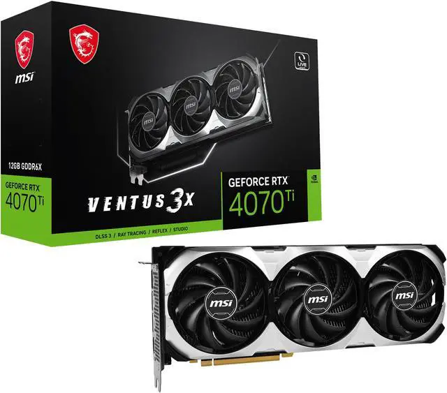 Alt view image 12 of 12 - MSI Ventus GeForce RTX 4070 Ti 12GB GDDR6X PCI Express 4.0 Graphics Card RTX 4070 Ti VENTUS 3X 12G
