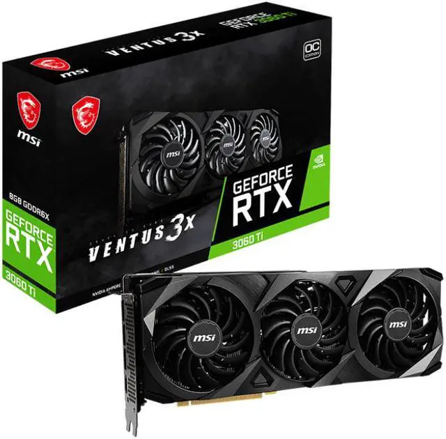 Alt view image 6 of 6 - MSI Ventus GeForce RTX 3060 Ti 8GB GDDR6X PCI Express 4.0 ATX Graphics Card RTX 3060 Ti VENTUS 3X 8GD6X OC