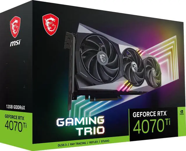 Alt view image 11 of 12 - MSI Gaming GeForce RTX 4070 Ti 12GB GDDR6X PCI Express 4.0 Graphics Card RTX 4070 Ti GAMING TRIO 12G