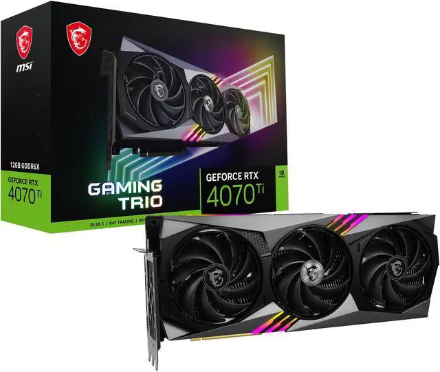 Alt view image 12 of 12 - MSI Gaming GeForce RTX 4070 Ti 12GB GDDR6X PCI Express 4.0 Graphics Card RTX 4070 Ti GAMING TRIO 12G