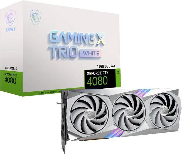 Alt view image 12 of 12 - MSI Gaming GeForce RTX 4080 16GB GDDR6X PCI Express 4.0 ATX Graphics Card RTX 4080 16GB GAMING X TRIO WHITE