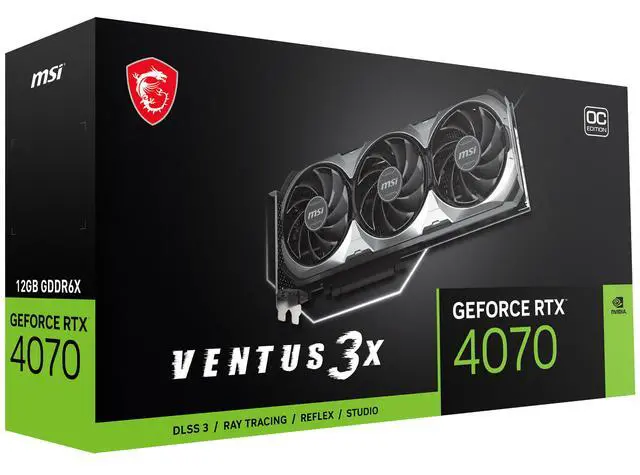 Alt view image 9 of 10 - MSI Ventus GeForce RTX 4070 12GB GDDR6X PCI Express 4.0 ATX Graphics Card RTX 4070 VENTUS 3X 12G OC