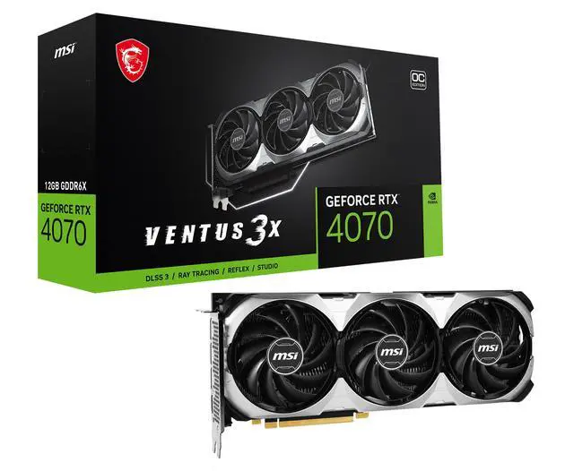 Alt view image 10 of 10 - MSI Ventus GeForce RTX 4070 12GB GDDR6X PCI Express 4.0 ATX Graphics Card RTX 4070 VENTUS 3X 12G OC