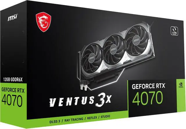 Alt view image 9 of 10 - MSI Ventus GeForce RTX 4070 12GB GDDR6X PCI Express 4.0 ATX Graphics Card RTX 4070 VENTUS 3X 12G