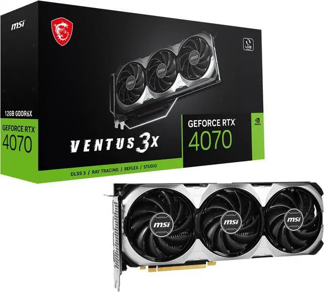 Alt view image 10 of 10 - MSI Ventus GeForce RTX 4070 12GB GDDR6X PCI Express 4.0 ATX Graphics Card RTX 4070 VENTUS 3X 12G