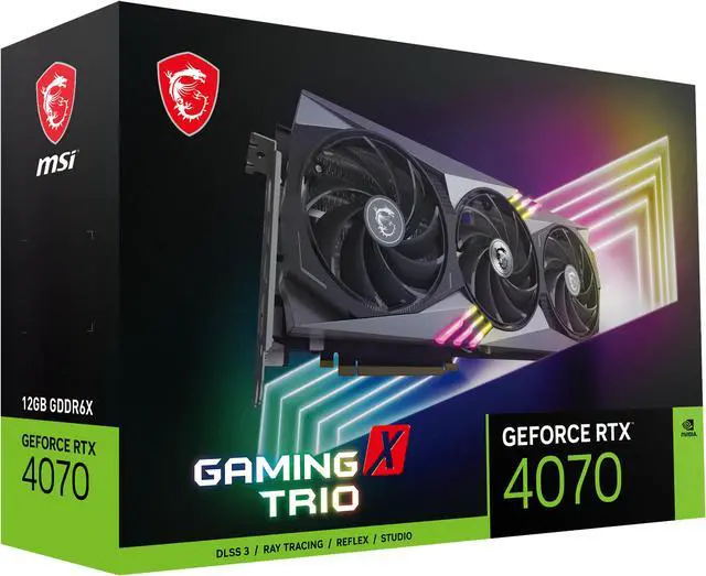 Alt view image 9 of 10 - MSI Gaming GeForce RTX 4070 12GB GDDR6X PCI Express 4.0 ATX Graphics Card RTX 4070 GAMING X TRIO 12G