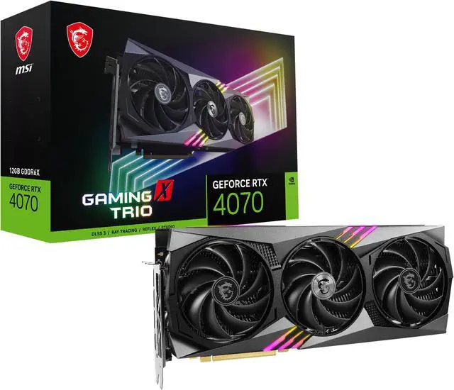 Alt view image 10 of 10 - MSI Gaming GeForce RTX 4070 12GB GDDR6X PCI Express 4.0 ATX Graphics Card RTX 4070 GAMING X TRIO 12G