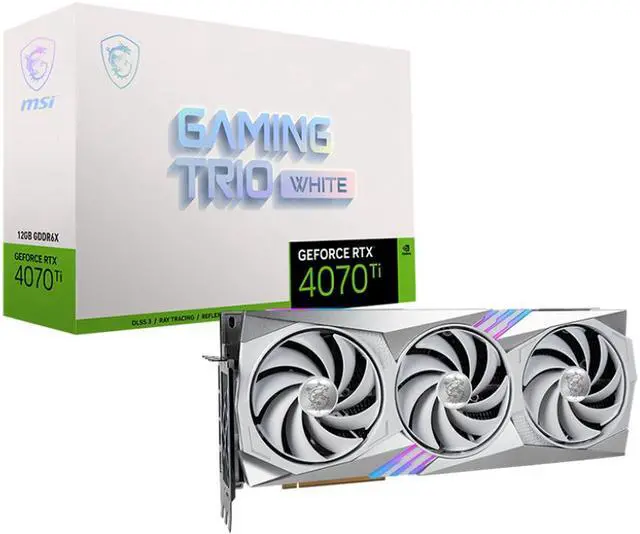 Alt view image 9 of 9 - MSI Gaming GeForce RTX 4070 Ti 12GB GDDR6X PCI Express 4.0 ATX Graphics Card RTX 4070 Ti GAMING TRIO WHITE 12G
