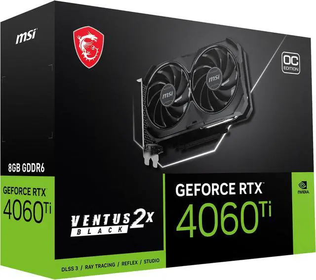 Alt view image 9 of 10 - MSI Ventus GeForce RTX 4060 Ti 8GB GDDR6 PCI Express 4.0 x8 ATX Graphics Card RTX 4060 Ti VENTUS 2X BLACK 8G OC
