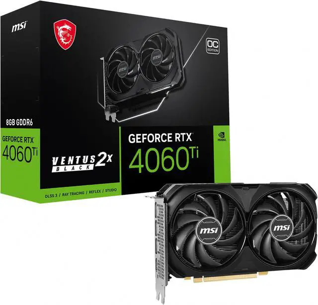 Alt view image 10 of 10 - MSI Ventus GeForce RTX 4060 Ti 8GB GDDR6 PCI Express 4.0 x8 ATX Graphics Card RTX 4060 Ti VENTUS 2X BLACK 8G OC