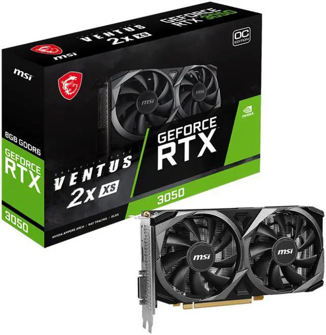 Alt view image 6 of 6 - MSI Ventus GeForce RTX 3050 8GB GDDR6 PCI Express 4.0 x8 ATX Graphics Card RTX 3050 VENTUS 2X XS 8G OC