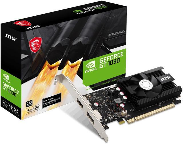 Alt view image 5 of 5 - MSI GeForce GT 1030 4GB GDDR4 PCI Express 3.0 x16 (uses x4) ATX Graphics Card GT 1030 4GD4 LP OC