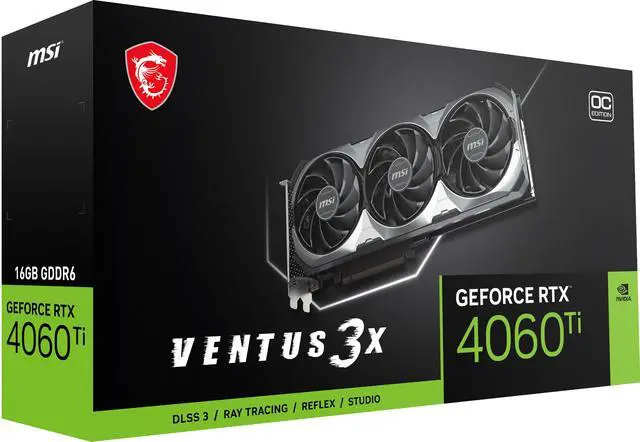 Alt view image 9 of 10 - MSI Ventus GeForce RTX 4060 Ti 16GB GDDR6 PCI Express 4.0 x8 ATX Graphics Card RTX 4060 Ti VENTUS 3X 16G OC