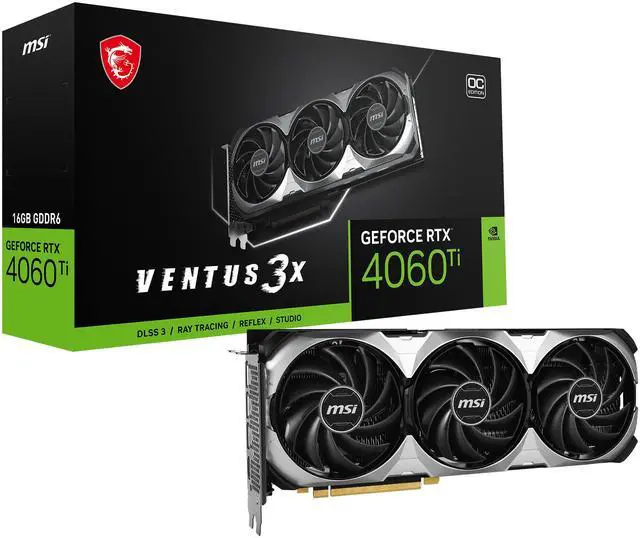 Alt view image 10 of 10 - MSI Ventus GeForce RTX 4060 Ti 16GB GDDR6 PCI Express 4.0 x8 ATX Graphics Card RTX 4060 Ti VENTUS 3X 16G OC