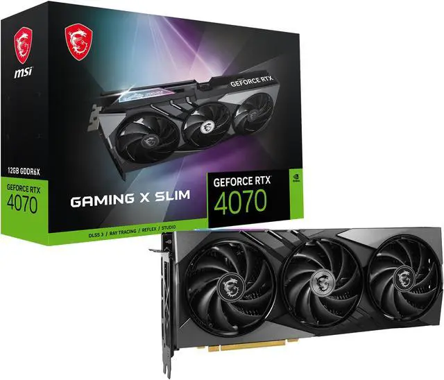 Alt view image 10 of 10 - MSI Gaming GeForce RTX 4070 12GB GDDR6X PCI Express 4.0 x16 ATX Graphics Card RTX 4070 GAMING X SLIM 12G